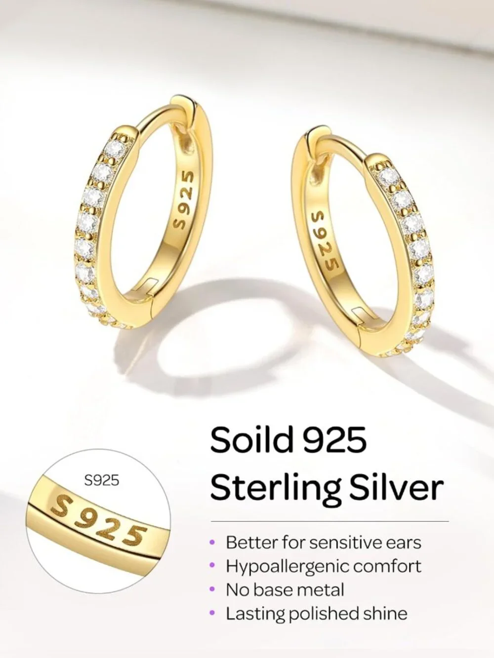Stylish 925 Sterling Silver Small Hoop Earrings for Women, 6-20MM, Elegant